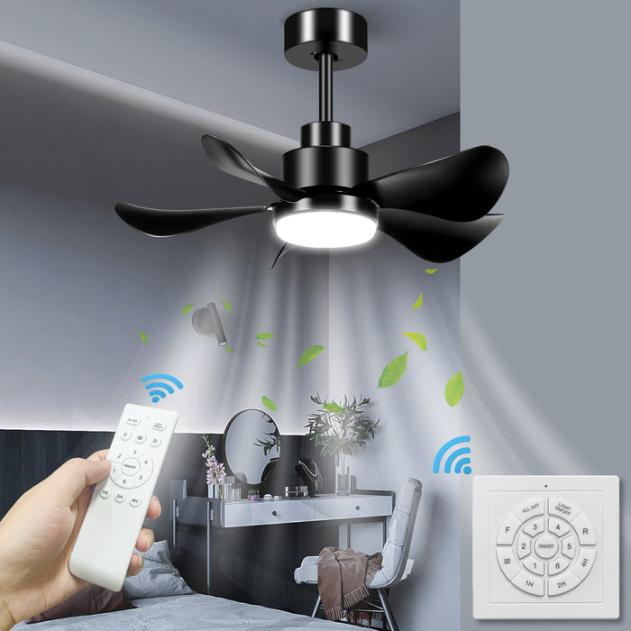 25in Ceiling Fan with Dimmable Light, 3-Blade Low Profile and Reversible DC Motor