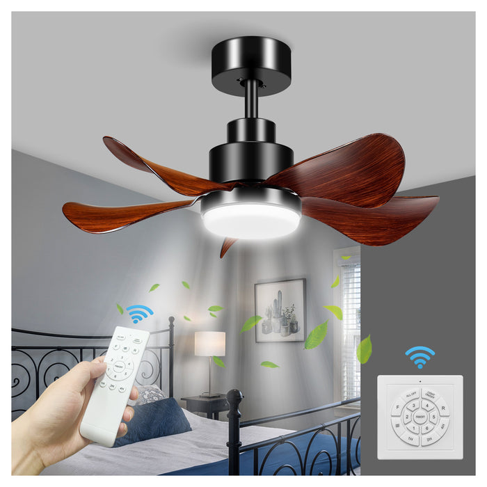 25in Ceiling Fan with  Dimmable Light, 3-Blade Low Profile and Reversible DC Motor