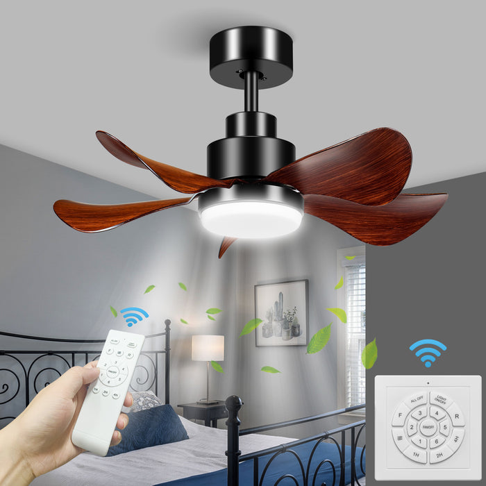 25in Ceiling Fan with  Dimmable Light, 3-Blade Low Profile and Reversible DC Motor