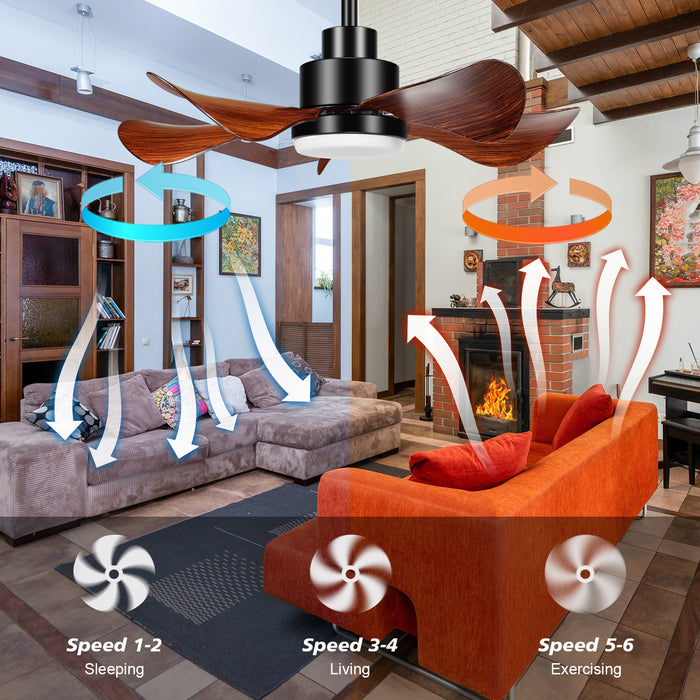 25in Ceiling Fan with  Dimmable Light, 3-Blade Low Profile and Reversible DC Motor
