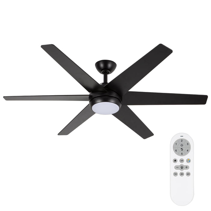 52-Zoll-Deckenventilatoren mit LED-Leuchten, 6 Geschwindigkeiten, dimmbar, 3 CCT, leiser Umkehrmotor
