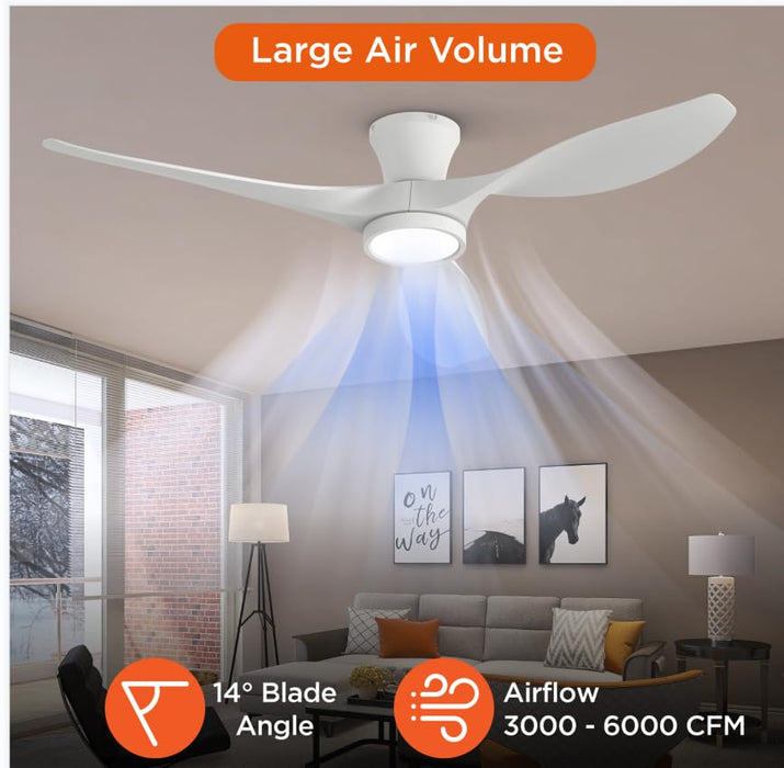 52-Zoll-Deckenventilatoren mit Lichtfernbedienung, mit leisem, umkehrbarem Gleichstrommotor, 3CCT