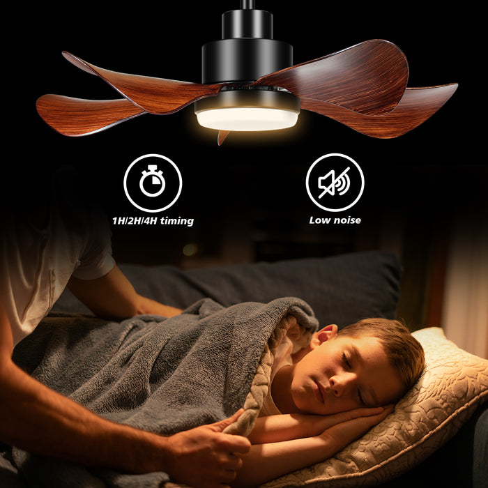 25in Ceiling Fan with  Dimmable Light, 3-Blade Low Profile and Reversible DC Motor