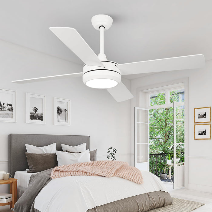 52in Ceiling Fans with Dimmable LED Memory Light Quiet Reversible DC Motor 6 Speeds