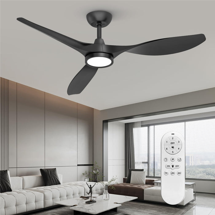 52-Zoll-Deckenventilatoren mit leisem Gleichstrommotor und 3 Farbtemperaturen, geräuschlos, ABS-Flügel