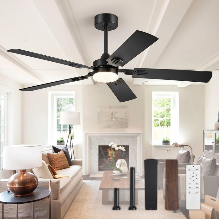 52in Ceiling Fan with Light, with Remote, Dual Finish Blades, Quiet&Strong DC Motor