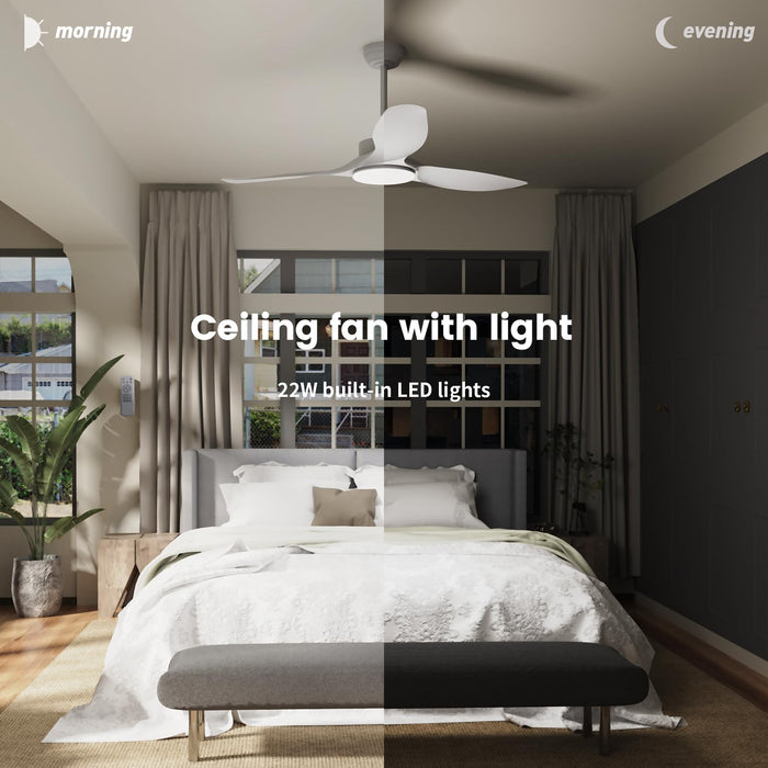 52-Zoll-Deckenventilatoren mit dimmbarer LED-Beleuchtung, Fernbedienung, 3 CCT, 3 umkehrbare Gleichstrommotoren