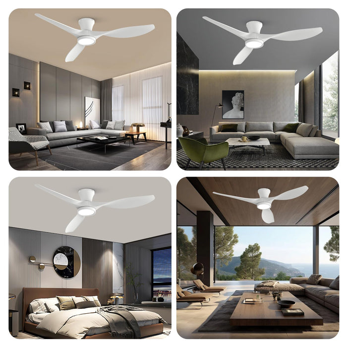 52-Zoll-Deckenventilatoren mit Lichtfernbedienung, mit leisem, umkehrbarem Gleichstrommotor, 3CCT