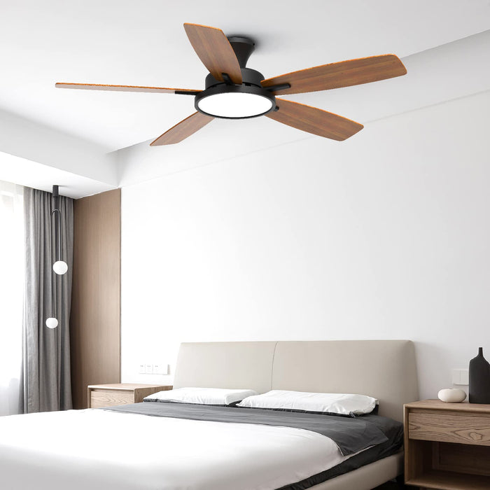 52-Zoll-Deckenventilatoren mit Beleuchtung, ultraleise mit 3 CCT, dimmbarem Licht, wendbaren Flügeln
