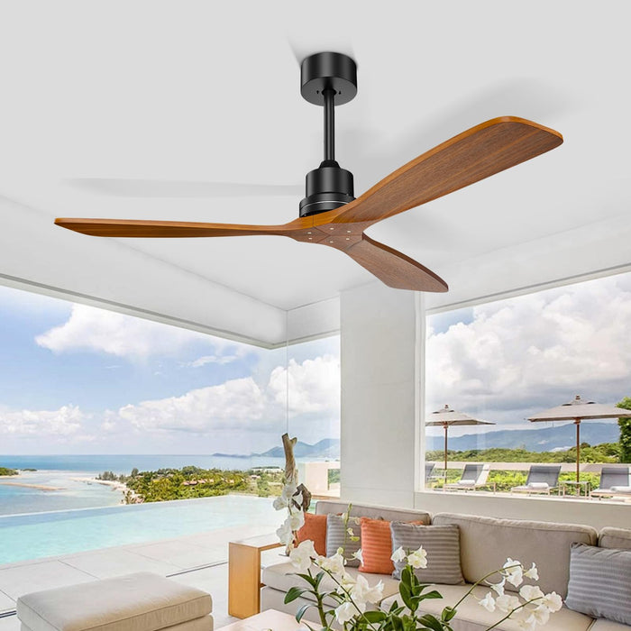 60in Ceiling Fan with Light Remote Control Modern 3 Wood Blade, Reversible Silent DC Motor