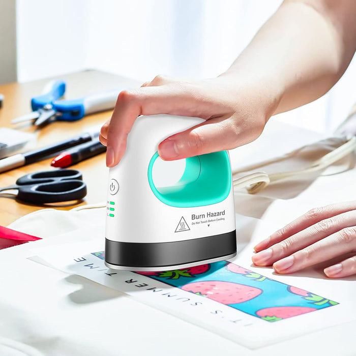 Mefine Mini Transferpresse Hitzepresse Maschine DIY Heißpresse mit 3 Heizstufen Tragbare Heat Press Machine Druckmaschine für T-Shirts, Hüte, Schuhe Taschen (Grün&Weiß)