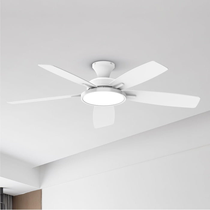 52-Zoll-Deckenventilatoren mit Beleuchtung, ultraleise mit 3 CCT, dimmbarem Licht, wendbaren Flügeln