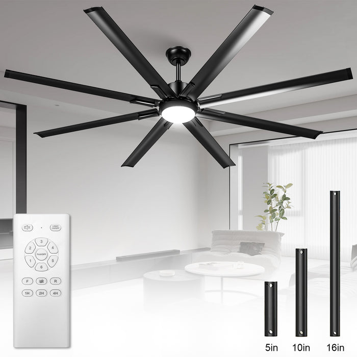 72in Ceiling Fan with Light, with Remote, Reversible DC Motor, 3 Color Temperatures