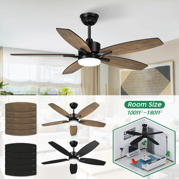 42in Ceiling Fan with Light, with Remote, Reversible DC, Light with 3CCT, 6 Speeds