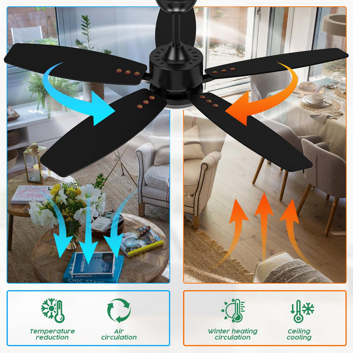 42in Ceiling Fan with Light, with Remote, Reversible DC, Light with 3CCT, 6 Speeds